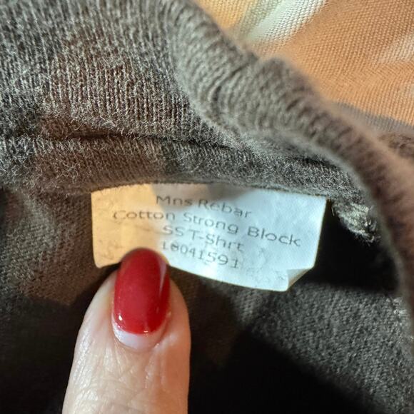 Ariat Rebar Cotton Strong Block T-Shirt Men’s L Black Graphic Workwear Tee Green - Picture 4 of 10